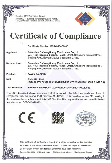 Çin Shenzhen Beam-Tech Electronic Co., Ltd Sertifikalar