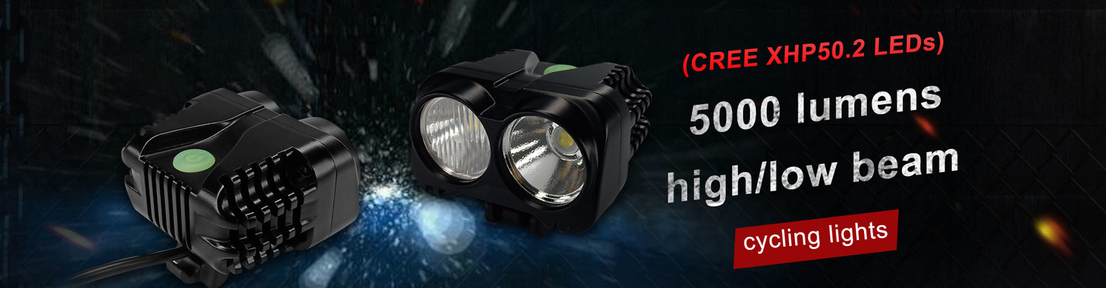External Switch Super Bright 5000 Lumens Bike Front Light Durable Water Resistant